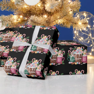 Kerst Dranken Roze Coquette Peperkoek Koffie Cadeaupapier