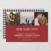 Kerst Drie Foto Verbintenis Aankondiging (Voorkant / Achterkant)