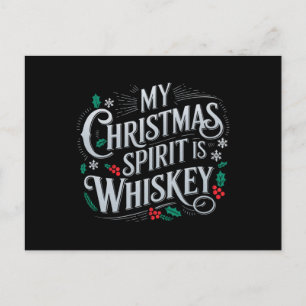 Kerst Drink Whiskey Lovers Drinker Gezegde Briefkaart