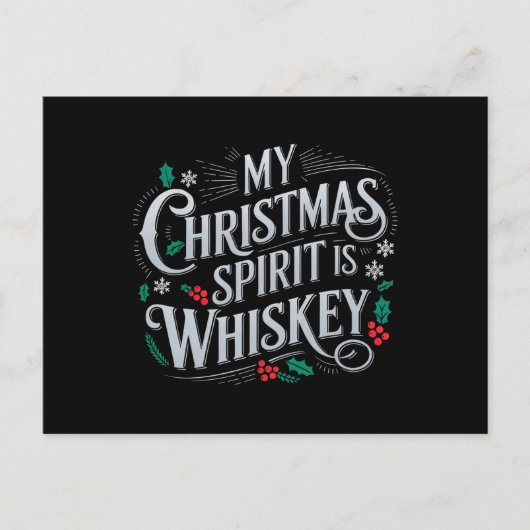 Kerst Drink Whiskey Lovers Drinker Gezegde Briefkaart (Voorkant)