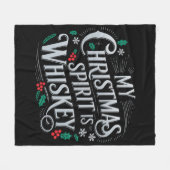 Kerst Drink Whiskey Lovers Drinker Gezegde Fleece Deken (Voorkant (Horizontaal))