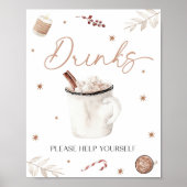 Kerst Drinken Tafel Teken Poster (Voorkant)