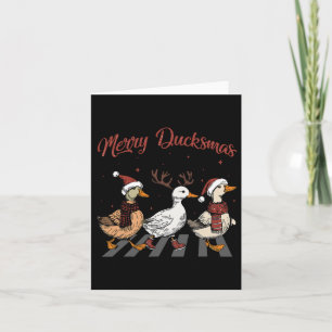 Kerst Ducks Merry Ducksmas Funny Animals Holde Kaart