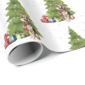 Kerst Duitse Herder met geschenken Cadeaupapier (Rol Hoek)