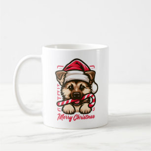 Kerst Duitse Herder met Santa Hat Koffiemok