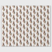 Kerst Duitse herder op wit Cadeaupapier (Vlak)