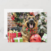 Kerst - Duitse Herder - Thor Feestdagenkaart (Voorkant / Achterkant)