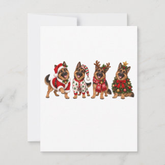 Kerst Duitse Herders Feestelijke Vrienden Bedankkaart