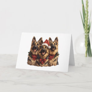 Kerst Duitse herdershonden Feestdagen Kaart