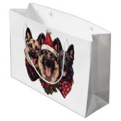Kerst Duitse herdershonden Groot Cadeauzakje (Achterkant Gekanteld)