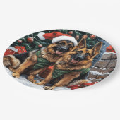 Kerst Duitse herdershonden Papieren Bordje (Gekanteld)