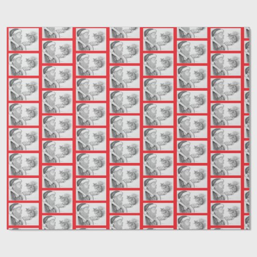 Kerst Eekhoorn en de Kerstman Cadeaupapier (Vlak)