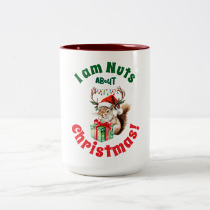 Kerst Eekhoorn & gewei & geschenkdoos Tweekleurige Koffiemok
