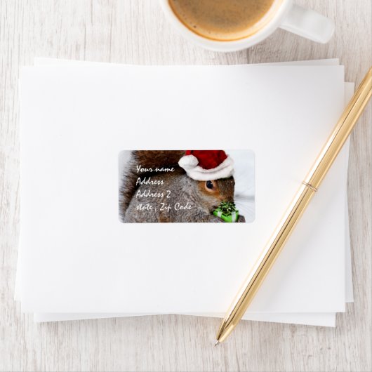 Kerst Eekhoorn kaart Etiket (Insitu)