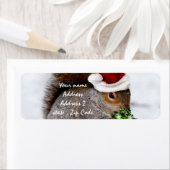 Kerst Eekhoorn kaart Etiket (Insitu)