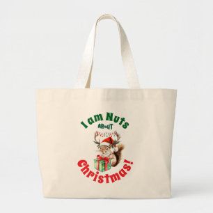Kerst Eekhoorn met Antlers Lights Canvas tas