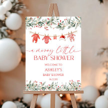 Kerst Een vrolijke baby shower welkomstbord