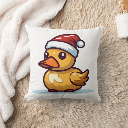 Kerst Eend in Santa hoed Kussen (Deken)