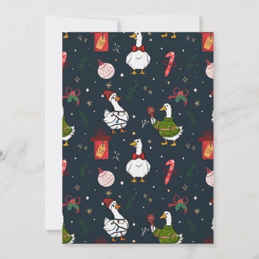 Kerst Eenden Feest Uitnodiging (Voorkant)