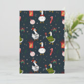 Kerst Eenden Feest Uitnodiging (Staand voorkant)