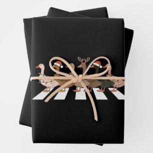 Kerst Eenden Grappige Dieren Kerstmis Boerderij Li Inpakpapier Vel