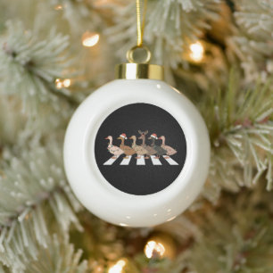 Kerst Eenden Grappige Dieren Kerstmis Boerderij Li Keramische Bal Ornament