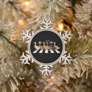 Kerst Eenden Grappige Dieren Kerstmis Boerderij Li Tin Sneeuwvlok Ornament
