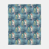 Kerst Eenhoorn Candy Cane Custom Fleece Deken (Voorkant)
