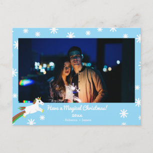Kerst Eenhoorn Foto Lijst Vakantie Briefkaart