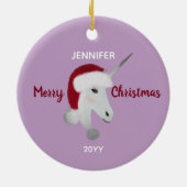 Kerst Eenhoorn gepersonaliseerd Keramisch Ornament (Achterkant)