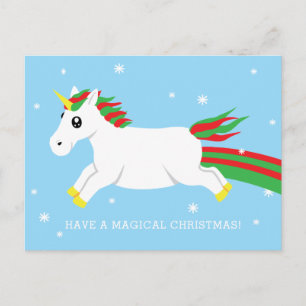 Kerst Eenhoorn Magisch Vakantie Briefkaart