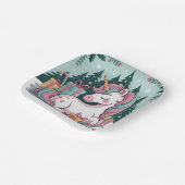 Kerst Eenhoorn Party Borden Papieren Bordje (Gebogen)