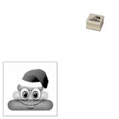 Kerst eenhoorn poop emoji 	rubberstempel (Gestempeld)