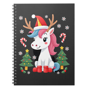 Kerst eenhoorn Schattig Magisch Kerstmeisje Peuter Notitieboek
