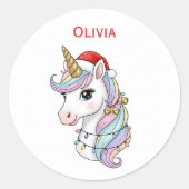 Kerst Eenhoorn Sticker (Voorkant)