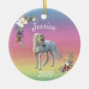 Kerst Eenhorn magische Fantasy regenboog Keramisch Ornament