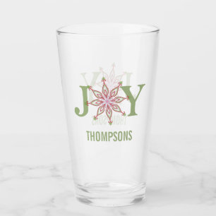 Kerst Eenvoudige Joy Red Green Cute Snowflake Glas