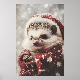 Kerst Egel Print, Grappige Vakantie Muur Kunst Poster