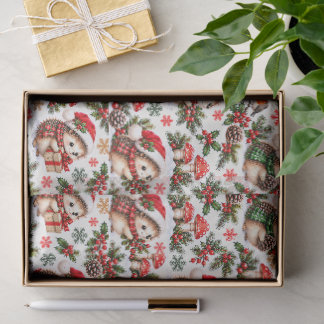 Kerst Egeltje Bos Wensen Tissuepapier