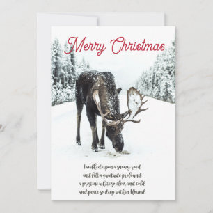 Kerst Eland Winter Sneeuw Vrede Gedicht Vakantie A Feestdagenkaart