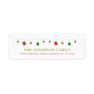 Kerst Elegant Eenvoudig Retouradres Etiket