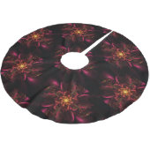 Kerst Elegant Pink Floral Black Kerstboom Rok (Gekanteld)