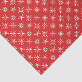 Kerst Elegant Red White Moderne Feestdagen Tissuepapier (Detail)