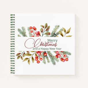 Kerst Elegante Aquarel Notitieboek