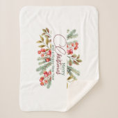 Kerst Elegante Aquarel Sherpa Deken (Voorkant)