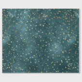 Kerst elegante luxe gouden sterren in een omhullin cadeaupapier (Vlak)