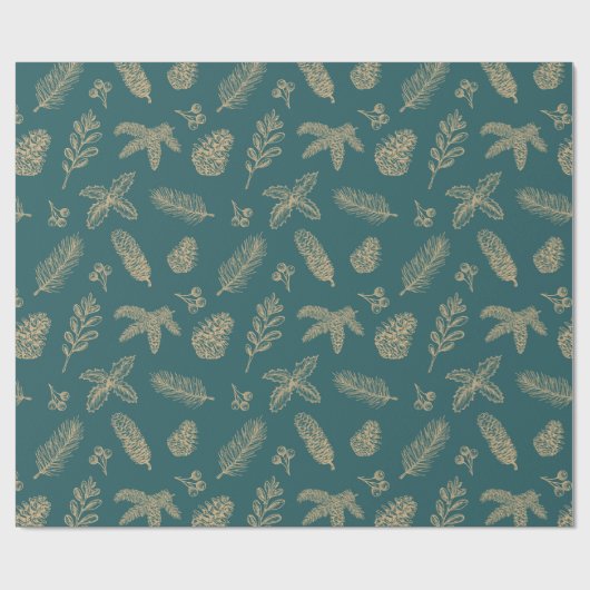 Kerst elegante luxe gouden sterren in een omhullin cadeaupapier (Vlak)