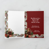 Kerst elegantie kaart goud en rood Victoriaans (Binnen)