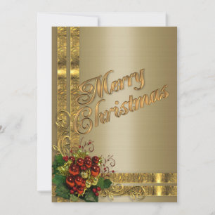 Kerst elegantie platte kaart goud Victoriaans