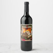 Kerst Elegantie Wijn Etiket (Voorkant)